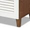 Baxton Studio Coolidge Walnut Wood 11-Shelf Shoe Storage Cabinet with Drawer 163-10396 - alternate 4